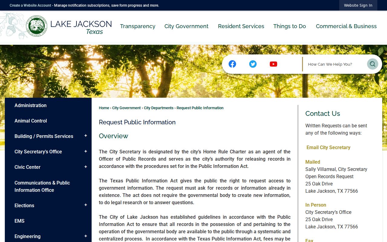 Lake Jackson residents directory public-records route