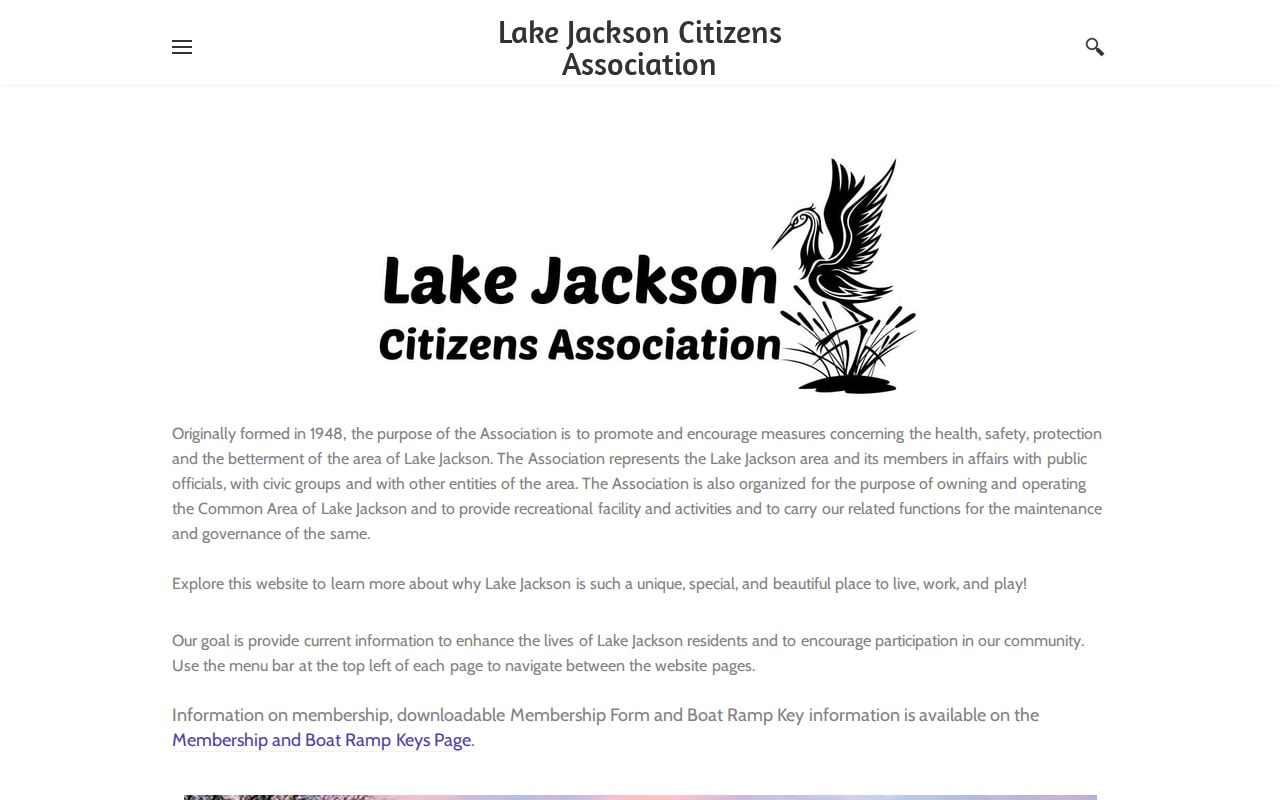 Lake Jackson neighbors civic context at the Citizens Association website