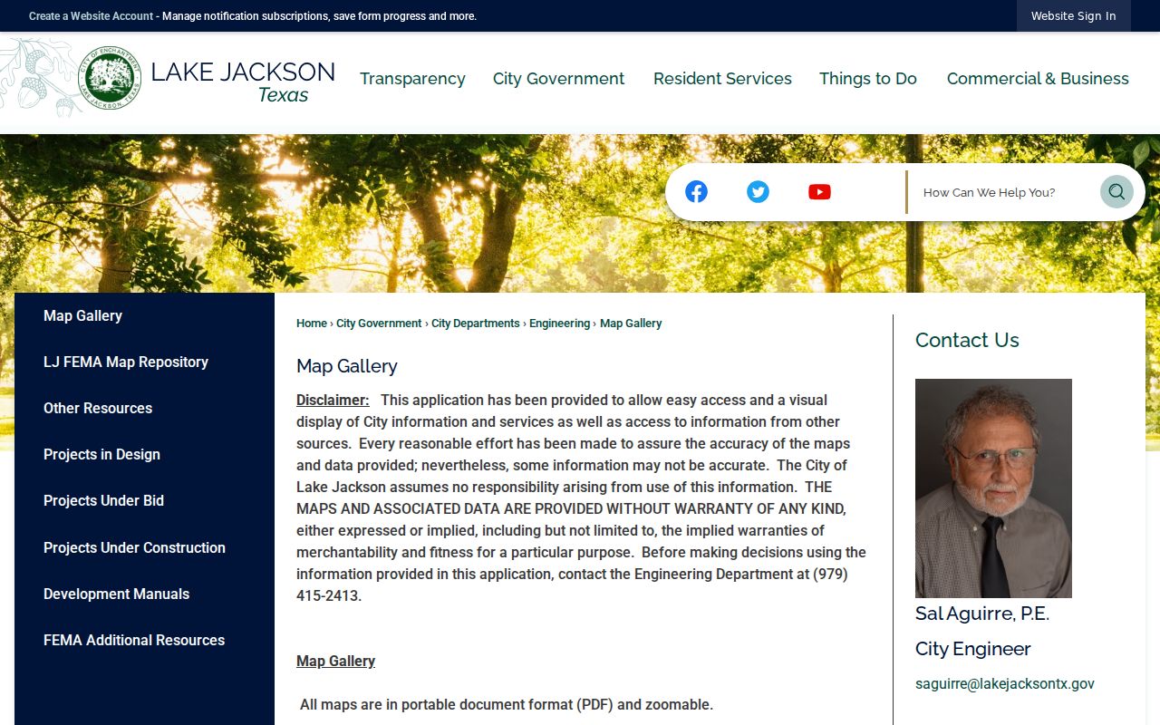 Lake Jackson neighbors research using the city map gallery