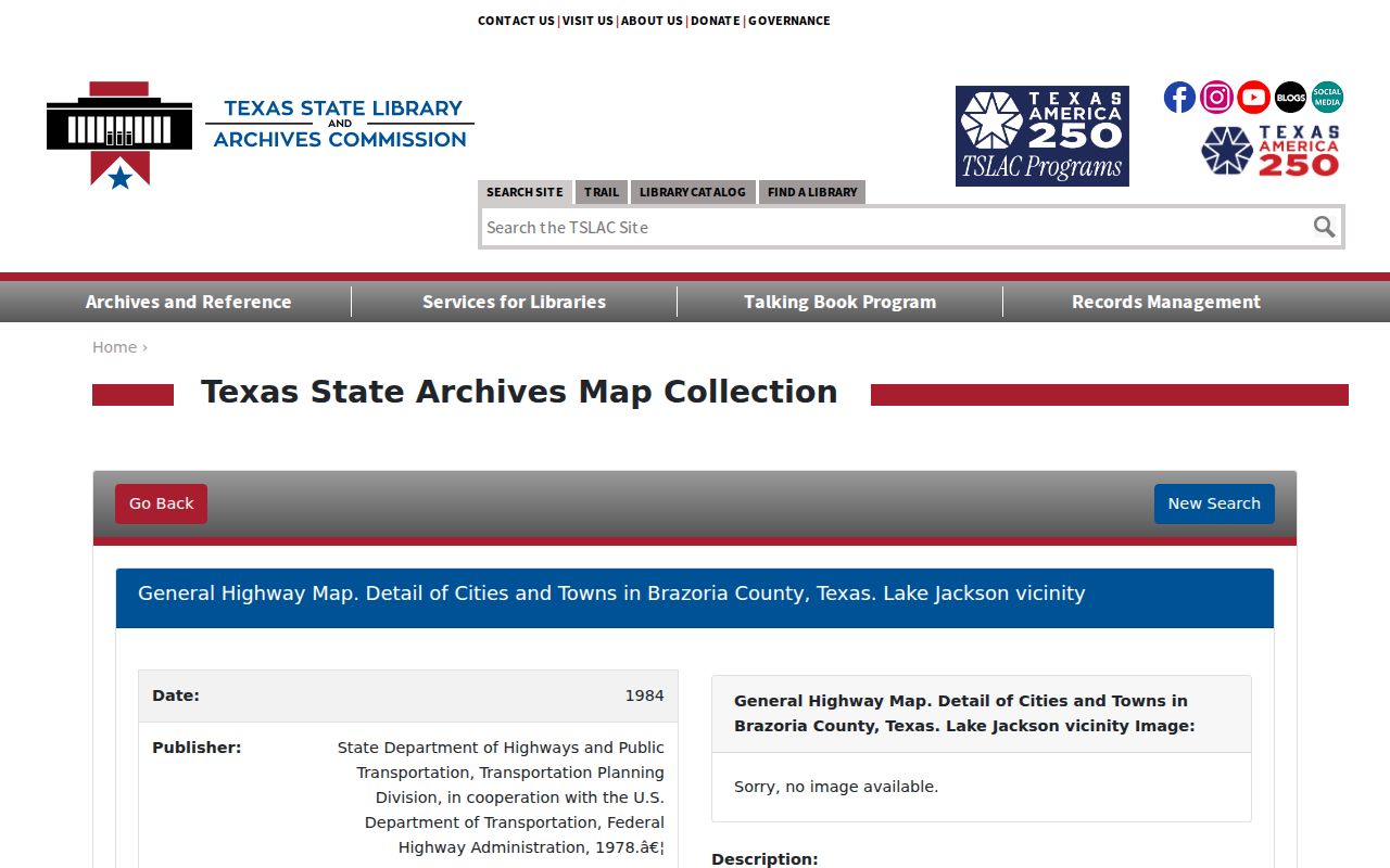Lake Jackson previous residents research through the TSLAC Sanborn map lookup route